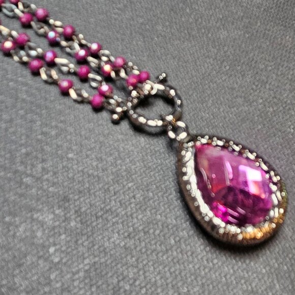 Convertible Necklace with Purple Stones - Picture 1 of 3